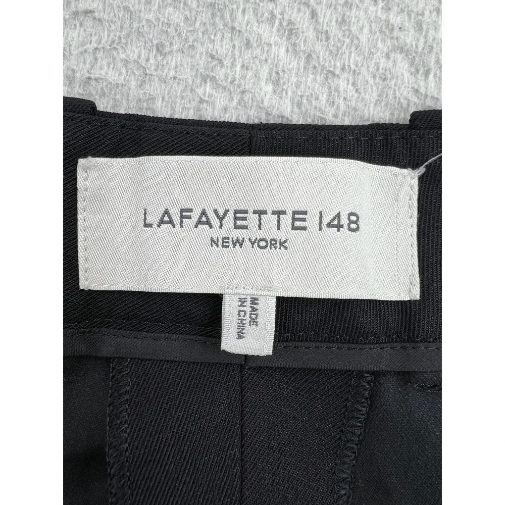 Lafayette 148 New York Pants Womens 14 Black Linen Tapered Ankle PD72R-1W64